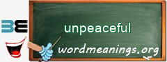 WordMeaning blackboard for unpeaceful